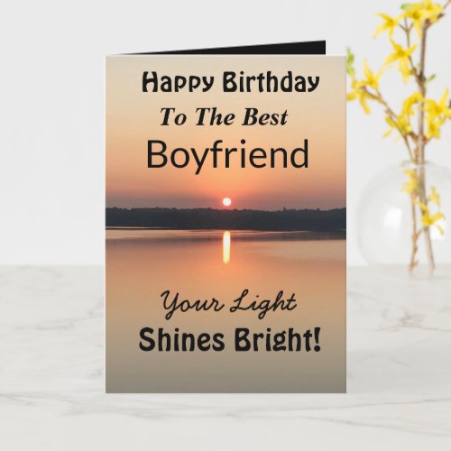 Best Boyfriend Your Light Shines Bright Birthday Card
