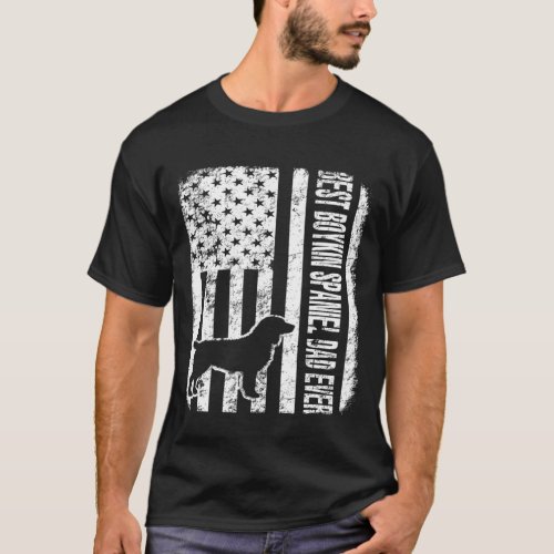 Best Boykin Spaniel Dad Ever American Flag T_Shirt