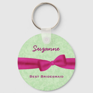 Best Bridesmaid Custom Name Printed Bow Gift V02 Keychain