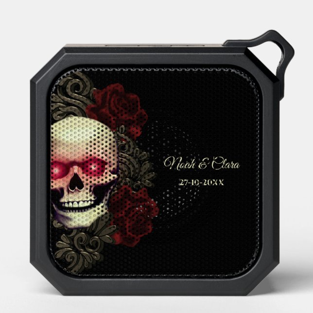 Best Bridesmaid groomsmen gift red skull halloween Bluetooth Speaker (Front)