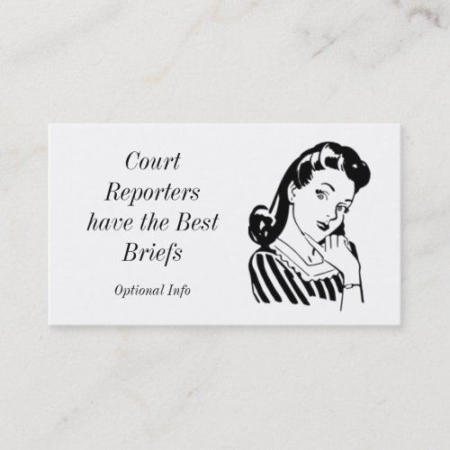 Best Briefs Court Reporter Business Cards