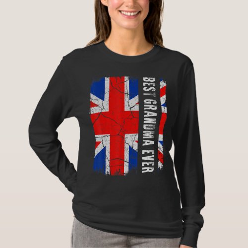 Best British Grandma Ever England Flag Mothers Da T_Shirt