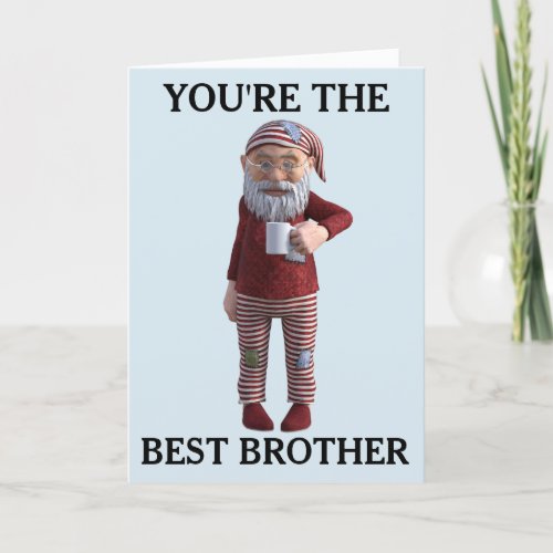 BEST BROTHER BIRTHDAY GNOME ELF CARD