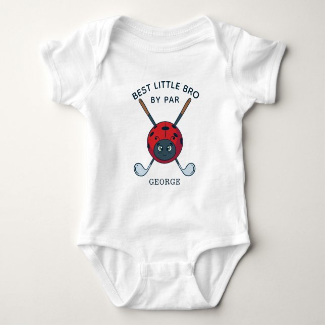 Best Brother By Par Baby Shower Golfing Bug Custom Baby Bodysuit (Front)