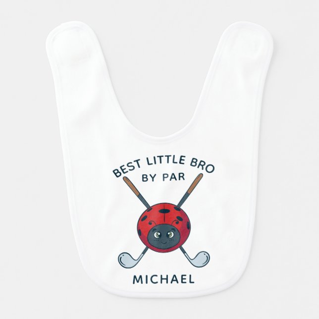 Best Brother By Par Golfing Bug Custom Baby Bib (Front)