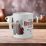 Best BROTHER Ever 2 Photo Cute Gift  Coffee Mug<br><div class="desc">This Cute Modern Custom 2 Photo Brother Coffee Mug, a perfect blend of sentimental value and style, is all set to melt the hearts. It allows you to showcase two cherished photos, expressing love in a sweet script font, and adding a dash of fun with a heart and name/s. This...</div>