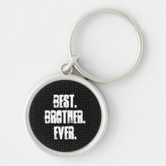 Best BROTHER Ever Black and White Star Pattern Keychain