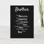**BEST BROTHER EVER** HAPPY BIRTHDAY CARD<br><div class="desc">TO THE **BEST BROTHER EVER*** HAPPY BIRTHDAY AND I AM SO ***GRATEFUL*** THAT ***YOU*** ARE MY BROTHER!!!!! and ALL THE MEMORIES WE HAVE TO SHARE!!!!</div>