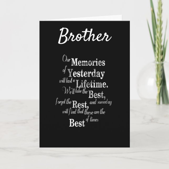 **BEST BROTHER EVER** HAPPY BIRTHDAY CARD (Front)
