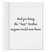 **BEST BROTHER EVER** HAPPY BIRTHDAY CARDS (Inside (Right))