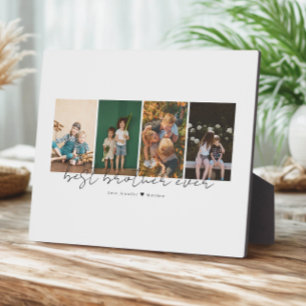 Best Brother Ever Modern Script 4 Photos Collage Plaque
