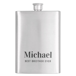 Best Brother Ever Monogram Flask
