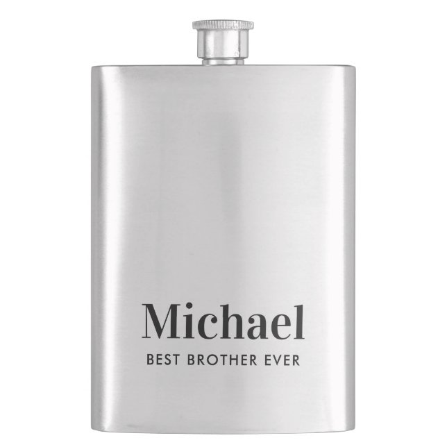 Best Brother Ever Monogram Flask (Front)