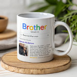 Best Brother Ever Search Results Photo & Message Coffee Mug<br><div class="desc">This creative and heartwarming custom mug is the perfect way to celebrate your brother, making it an ideal gift for his birthday, Christmas or other holiday, or any special occasion. The unique design cleverly mimics a popular internet search engine's results page, with a customizable search bar where you can input...</div>