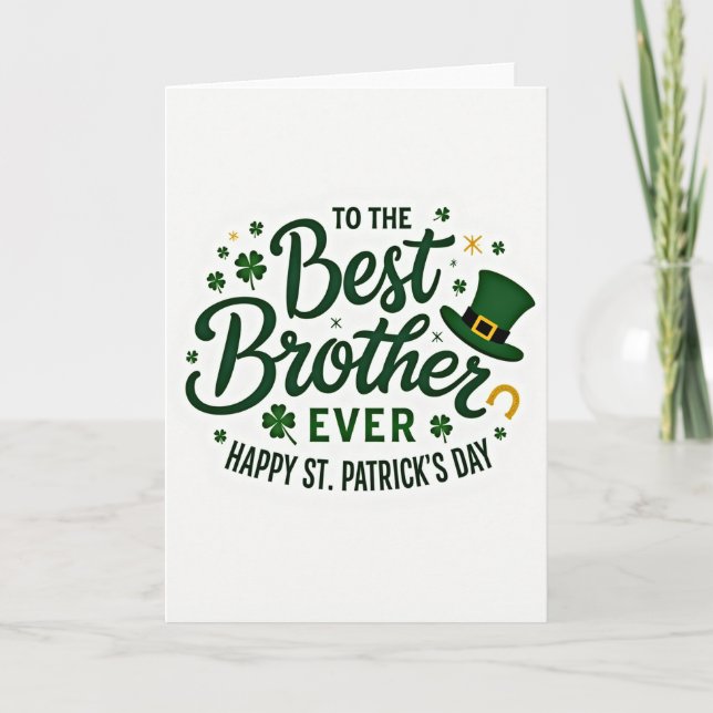 Best Brother Ever St Patricks Card (Front)