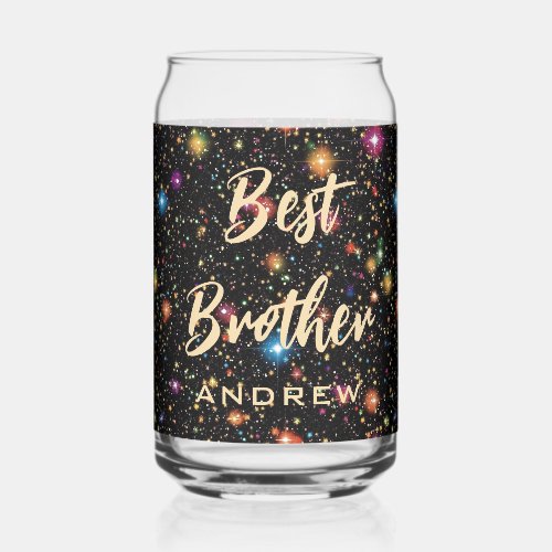 Best Brother, Happy Birthday Bright Stars Can Glass