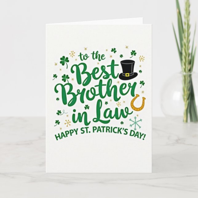 Best Brother In Law St Patricks Card (Front)