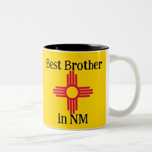Best Brother in New Mexico State Flag Zia Sun Two_Tone Coffee Mug