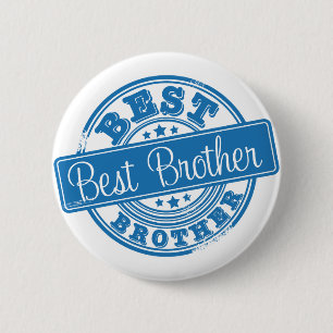 Best Brother -rubber stamp effect- Button