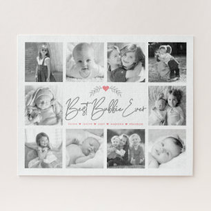 Best Bubbie Ever Script 10 Photo Collage Modern Jigsaw Puzzle