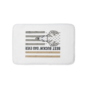 Best Buckin Dad Deer Hunting Vintage Shirt Design_ Bath Mat