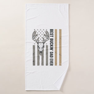 Best Buckin Dad Deer Hunting Vintage Shirt Design_ Bath Towel