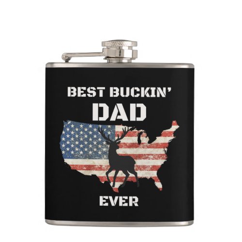 Best Buckin Dad Ever Fathers Day Gift Flask