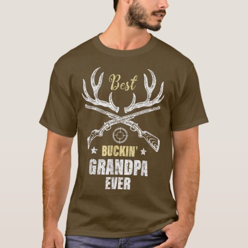 Best Buckin Grandpa Ever Deer Hunters hunting Gif T_Shirt