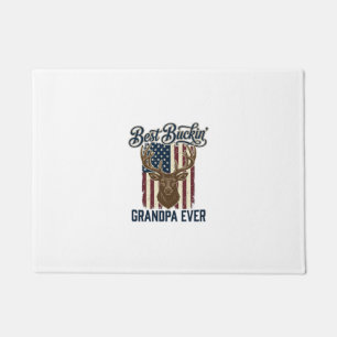 Best Buckin Grandpa Ever Deer Hunting Shirt Design Doormat