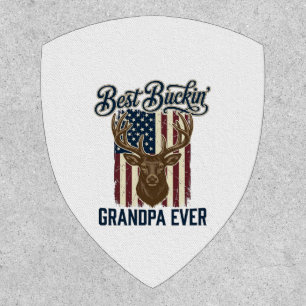 Best Buckin Grandpa Ever Deer Hunting Shirt Design Patch