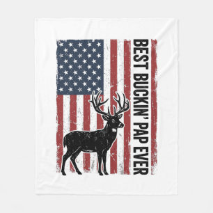 Best Buckin Pap Ever Deer Flag Vintage Vector_1 Fleece Blanket