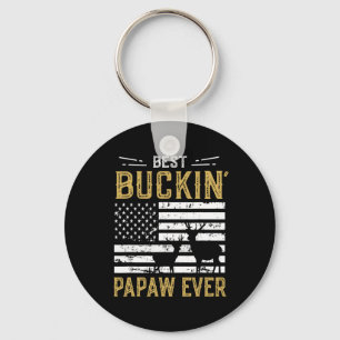 Best Buckin Papaw Ever Funny Gift Deer Hunter Cool Keychain