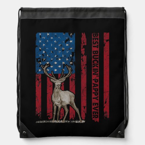 Best Buckin Pappy Ever Funny Deer Hunter Cool Drawstring Bag