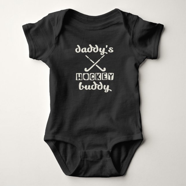 best buddies daddy's hockey buddy baby bodysuit (Front)