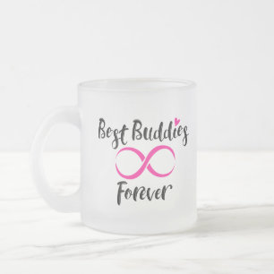 Best Buddies Forever Typography Frosted Glass Coffee Mug