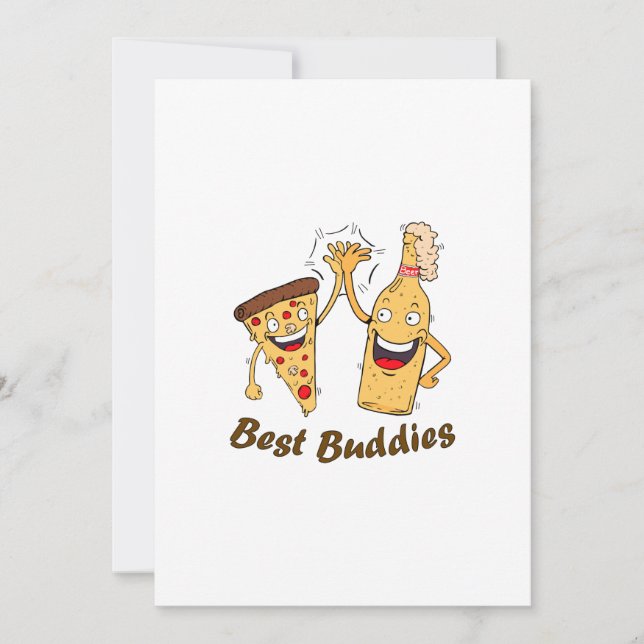Best Buddies Pizza and Beer Holiday Card (Front)