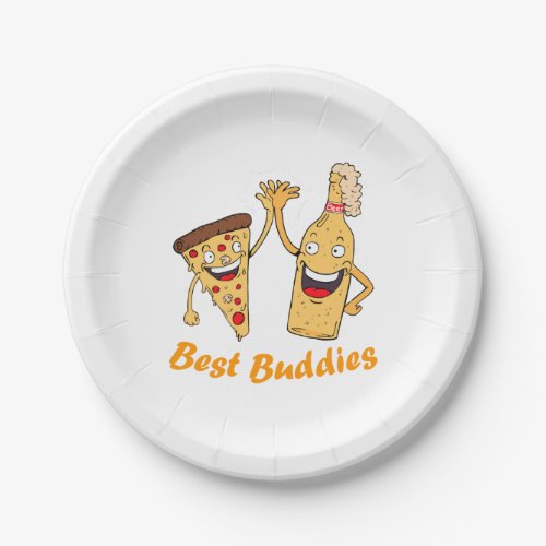 Best Buddies Pizza and Beer Paper Plates