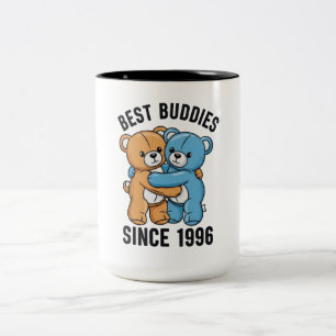 Best Buddies Since 1996 Hugging Teddy Bears Two-Tone Coffee Mug