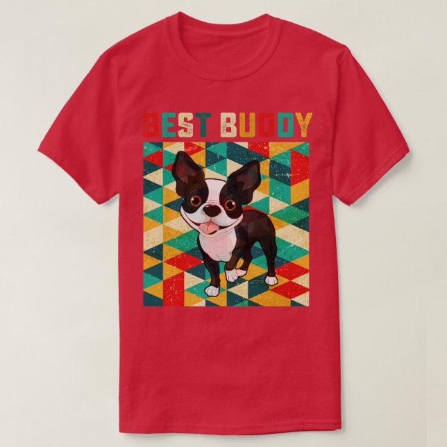 Best Buddy Boston Terriers T-Shirt (Design Front)