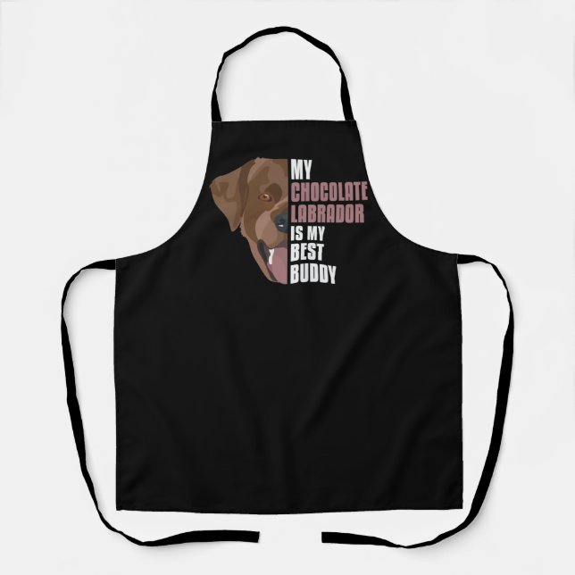 Best Buddy, Chocolate Labrador, Lab Apron (Front)