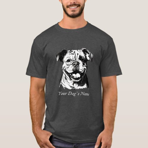 Best Buddy English Bulldog BW Silohuette T_Shirt