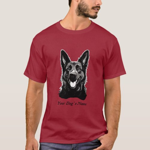 Best Buddy German Shepard BW Silohuette T_Shirt