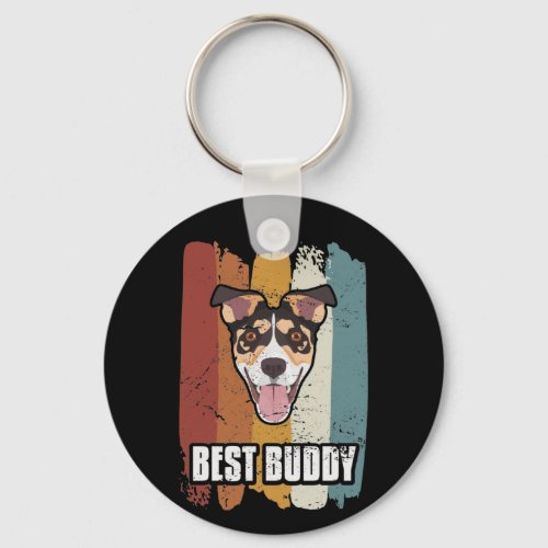 Best Buddy Smiling Jack Russell Terrier Keychain