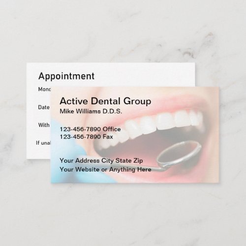 Best Budget Dentist Appointment Business Cards