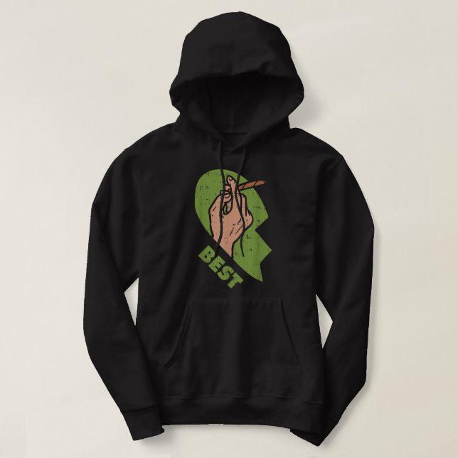 Best Buds Weed Matching Couple  Joint Stoner Frien Hoodie (Design Front)