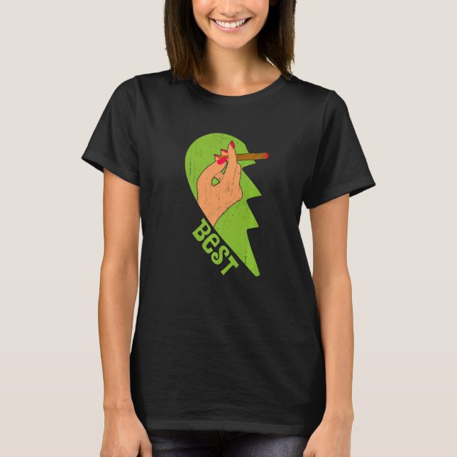 Best Buds Weed Valentine's Day Couple Joint Stoner T-Shirt (Front)