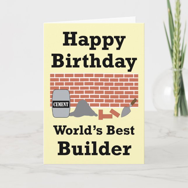 Best Builder Happy Birthday Card (Front)