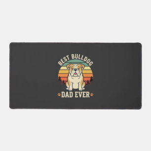 Best Bulldog Dad Ever Retro Vector Desk Mat