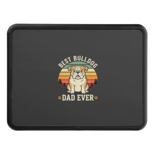 Best Bulldog Dad Ever Retro Vector Hitch Cover