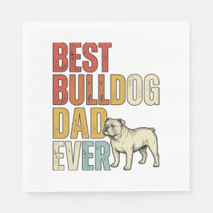 Best Bulldog Dad Ever Vintage Engraving Shirt Desi Napkins